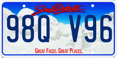 SD license plate 98QV96