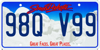 SD license plate 98QV99