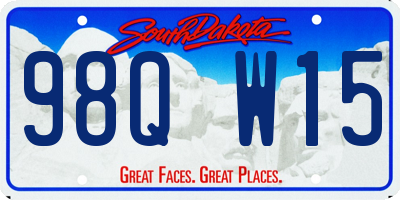 SD license plate 98QW15
