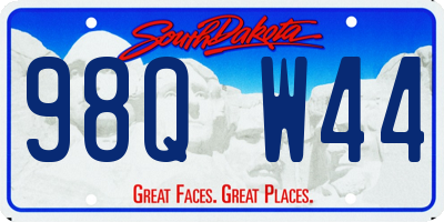 SD license plate 98QW44