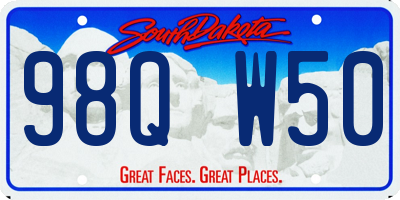 SD license plate 98QW50