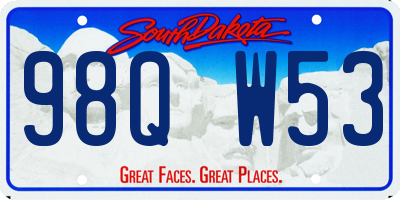 SD license plate 98QW53