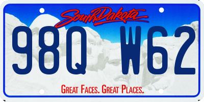 SD license plate 98QW62