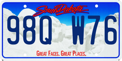 SD license plate 98QW76