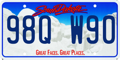 SD license plate 98QW90