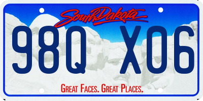 SD license plate 98QX06