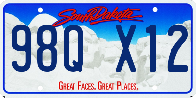 SD license plate 98QX12