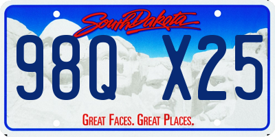 SD license plate 98QX25