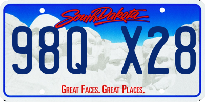 SD license plate 98QX28