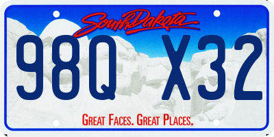 SD license plate 98QX32