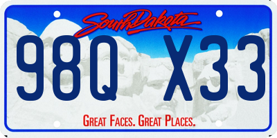 SD license plate 98QX33