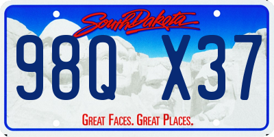 SD license plate 98QX37