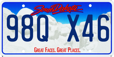 SD license plate 98QX46