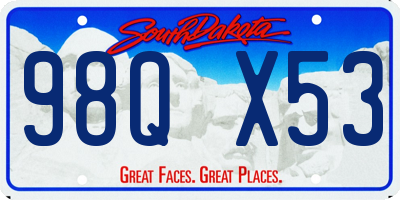 SD license plate 98QX53