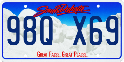 SD license plate 98QX69