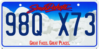 SD license plate 98QX73