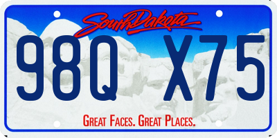 SD license plate 98QX75