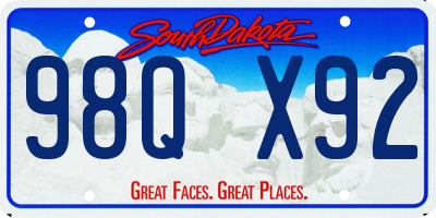 SD license plate 98QX92