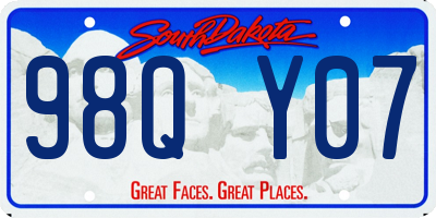 SD license plate 98QY07