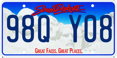 SD license plate 98QY08