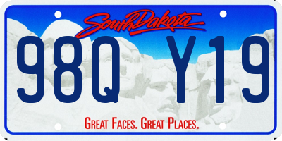 SD license plate 98QY19