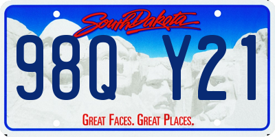 SD license plate 98QY21