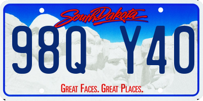 SD license plate 98QY40