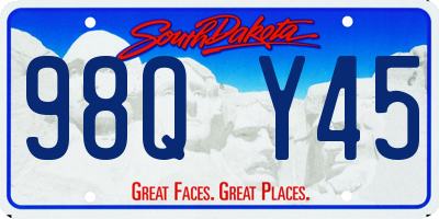 SD license plate 98QY45