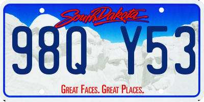 SD license plate 98QY53