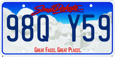 SD license plate 98QY59