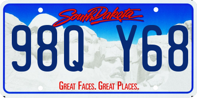 SD license plate 98QY68