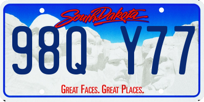 SD license plate 98QY77