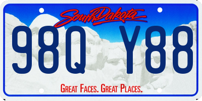 SD license plate 98QY88