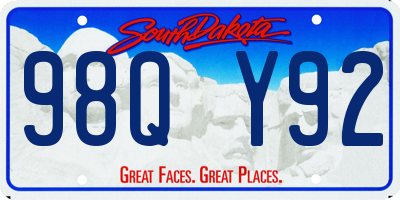 SD license plate 98QY92