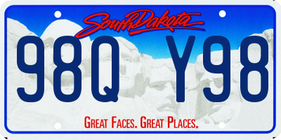 SD license plate 98QY98
