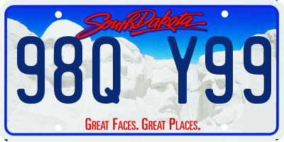 SD license plate 98QY99