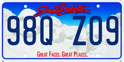 SD license plate 98QZ09