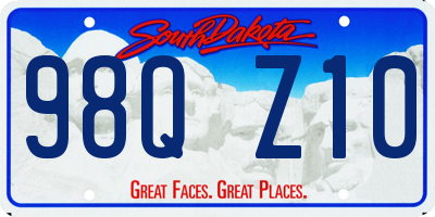 SD license plate 98QZ10
