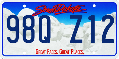 SD license plate 98QZ12