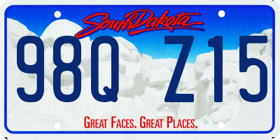 SD license plate 98QZ15