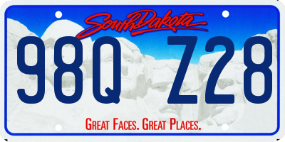SD license plate 98QZ28