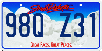 SD license plate 98QZ31