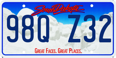 SD license plate 98QZ32