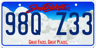 SD license plate 98QZ33