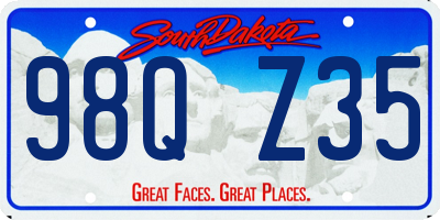 SD license plate 98QZ35