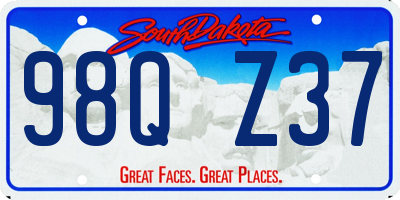 SD license plate 98QZ37