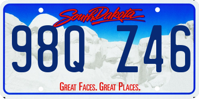 SD license plate 98QZ46