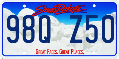 SD license plate 98QZ50