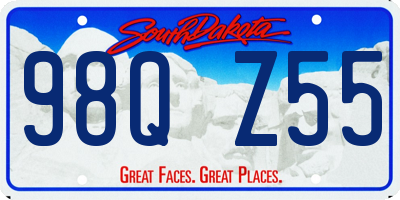 SD license plate 98QZ55