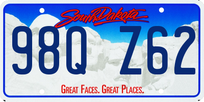 SD license plate 98QZ62